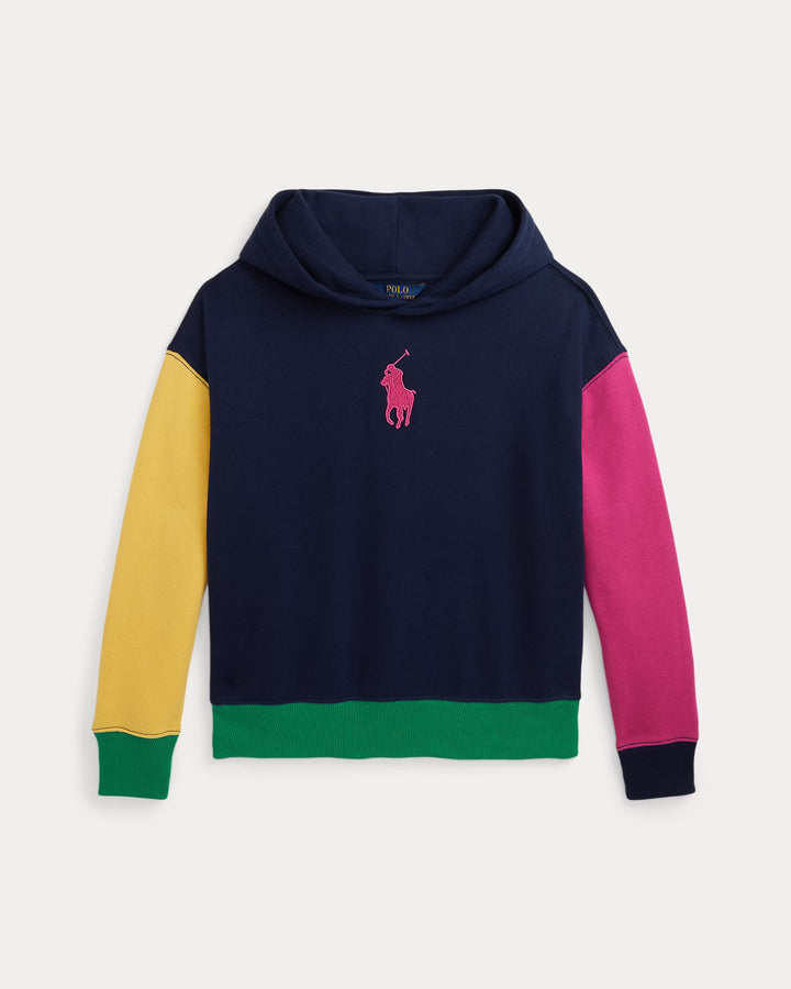 Ralph Lauren Color-Blocked Big Pony Fleece Hoodie