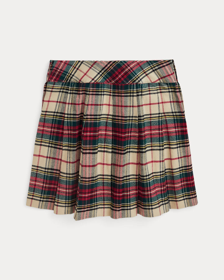 Ralph Lauren Plaid Pleated Cotton Twill Skirt