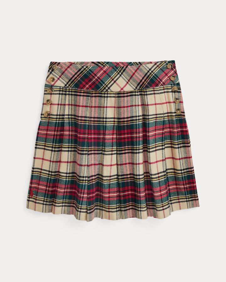 Ralph Lauren Plaid Pleated Cotton Twill Skirt
