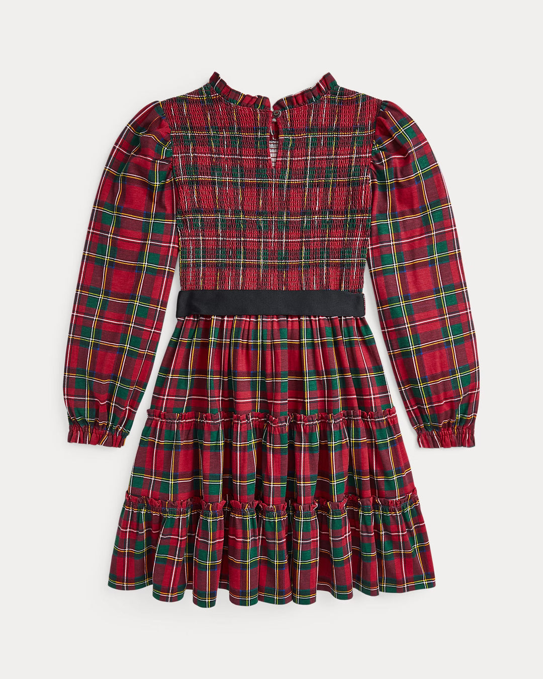 Ralph Lauren Plaid Smocked Cotton Jersey Dress