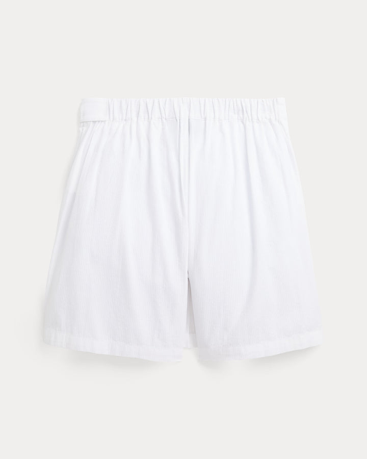 Ralph Lauren Pleated Cotton Seersucker Wrap Skort