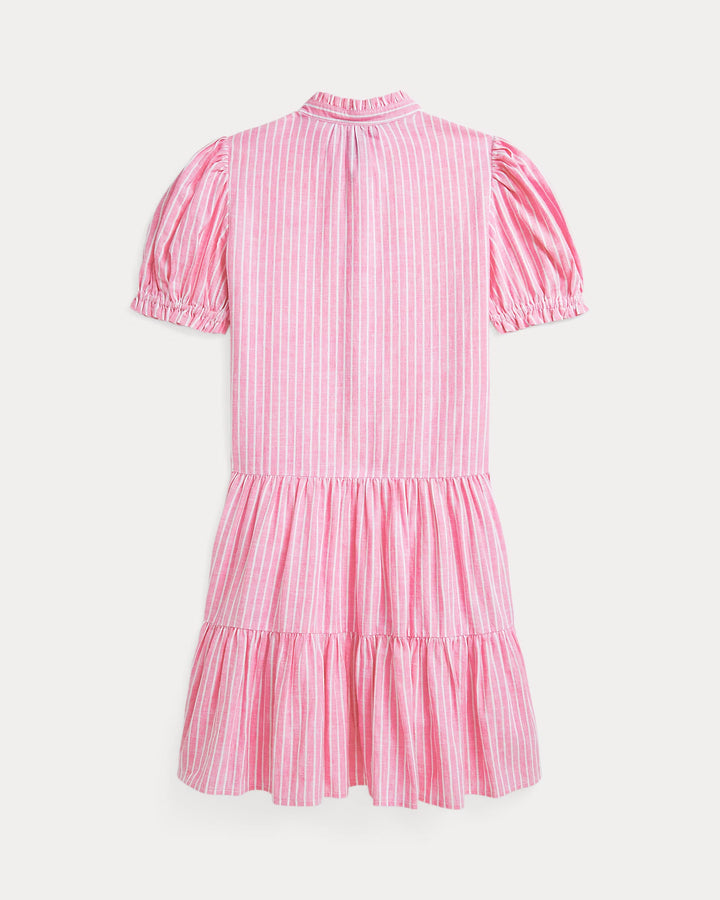Ralph Lauren  Striped Tiered Linen-Cotton Dress