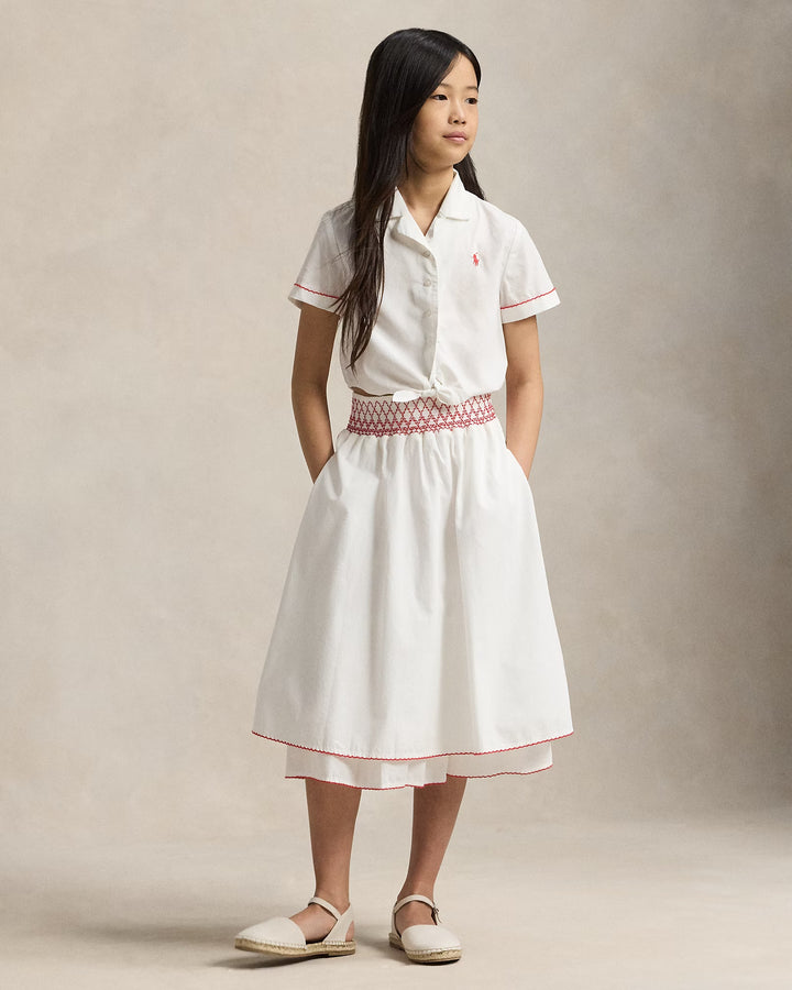Ralph Lauren Cotton Poplin Boxy Top & Skirt Set