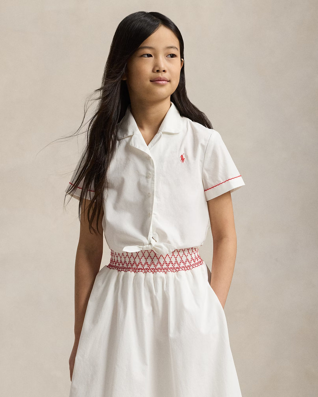 Ralph Lauren Cotton Poplin Boxy Top & Skirt Set