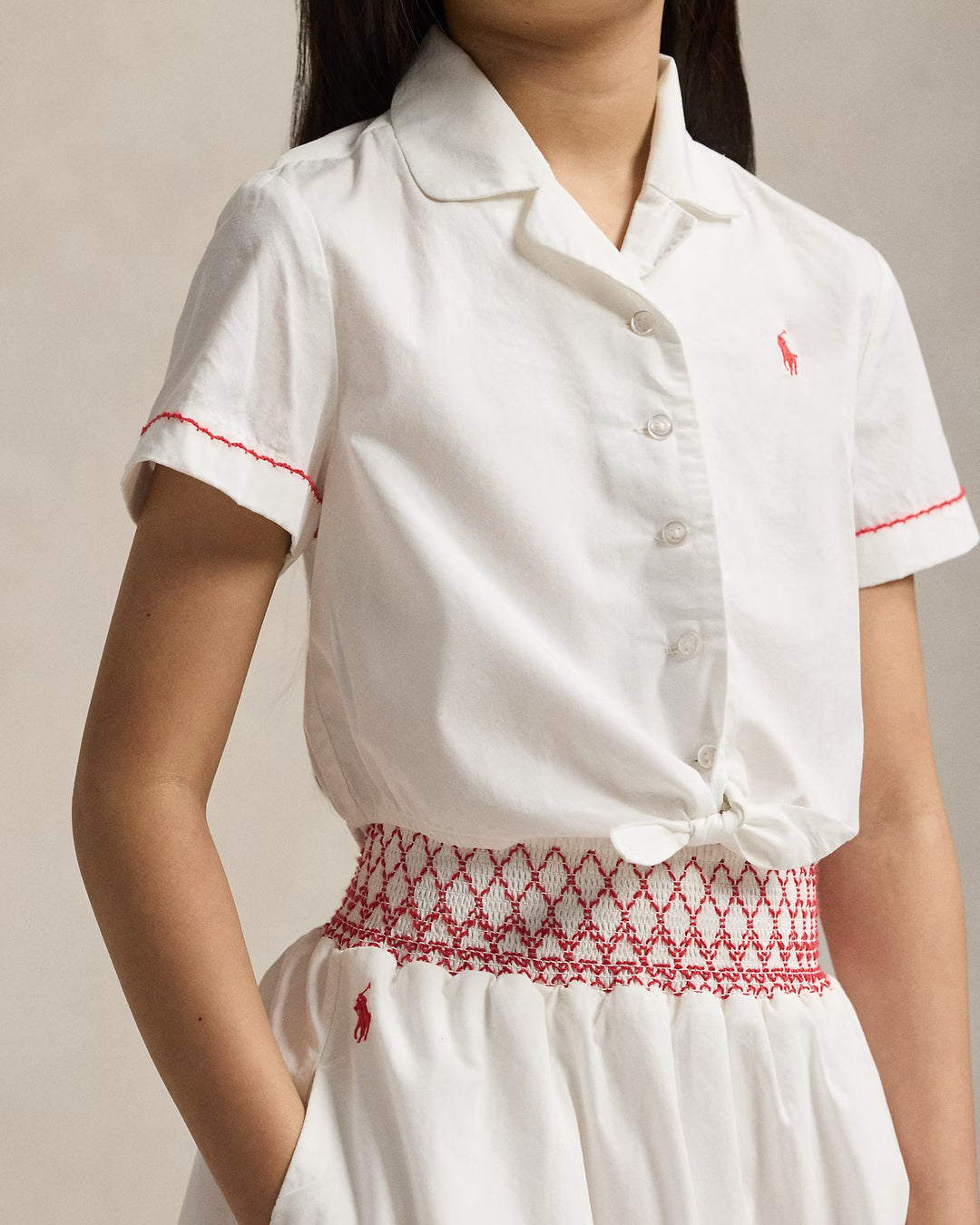 Ralph Lauren Cotton Poplin Boxy Top & Skirt Set