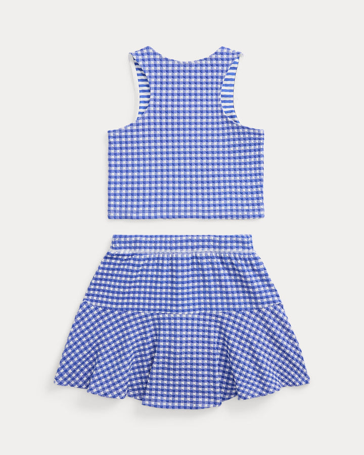 Ralph Lauren Gingham Double-Knit Top & Skort Set