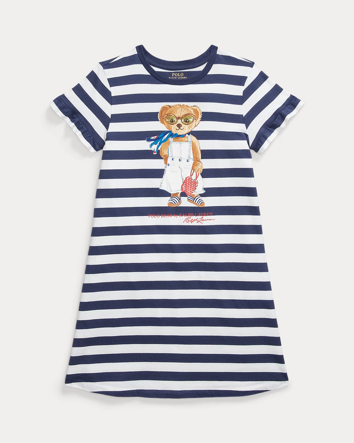 Ralph Lauren Striped Polo Bear Cotton Tee Dress