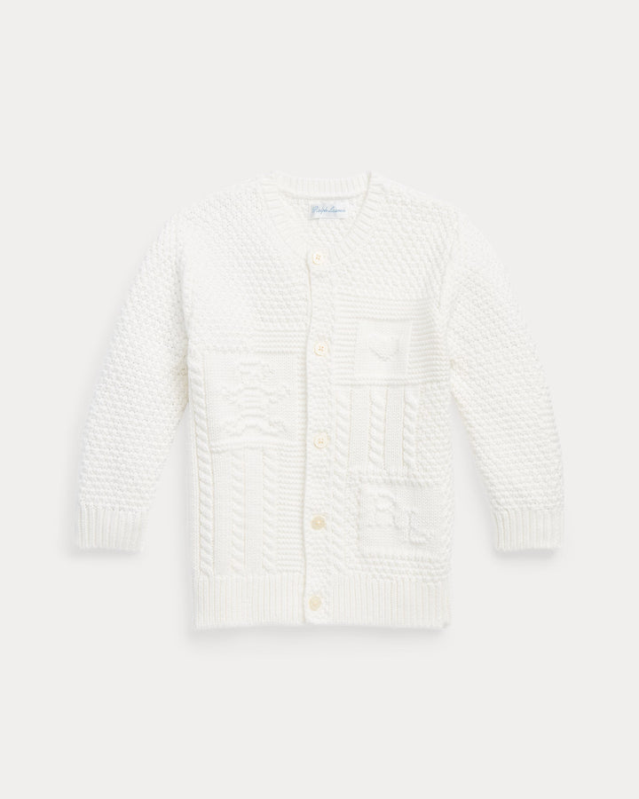 Ralph Lauren Contrast-Knit Organic Cotton Cardigan