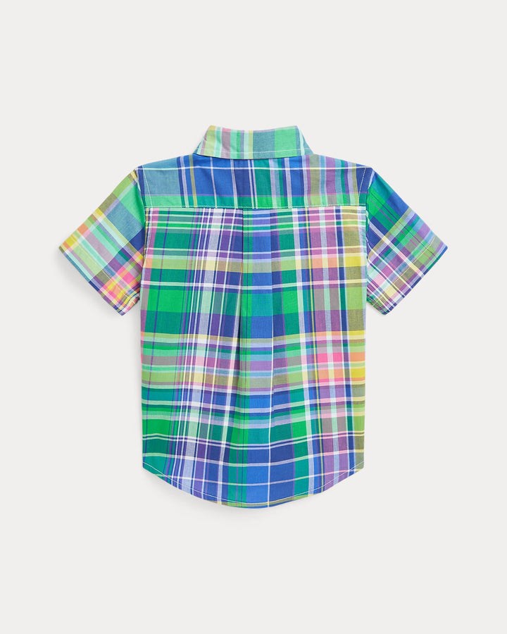 Ralph Lauren Plaid Cotton Poplin Short-Sleeve Shirt