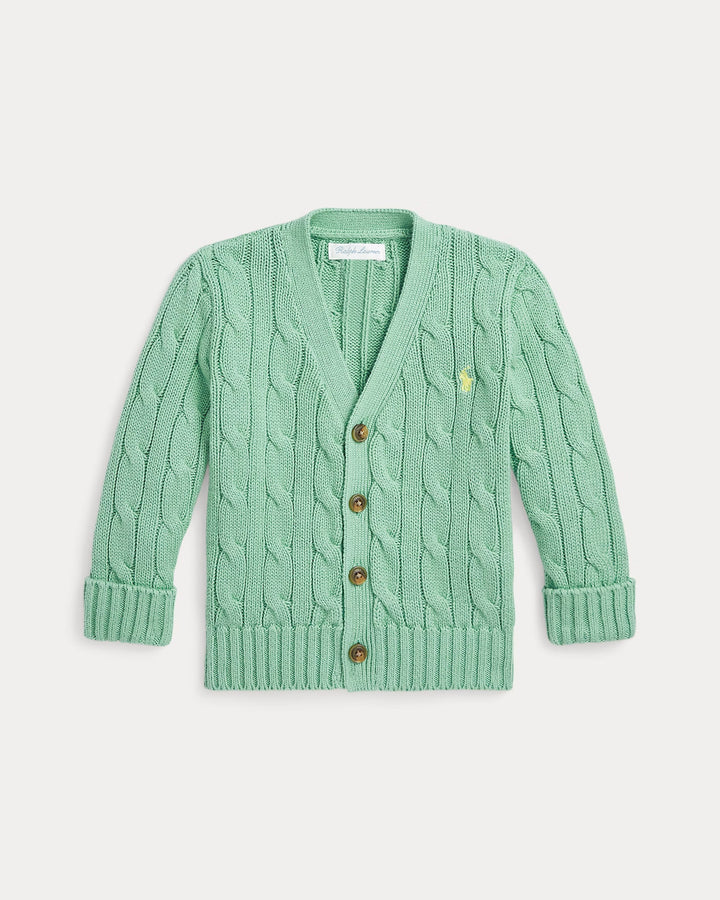 Ralph Lauren Cable-Knit Cotton V-Neck Cardigan