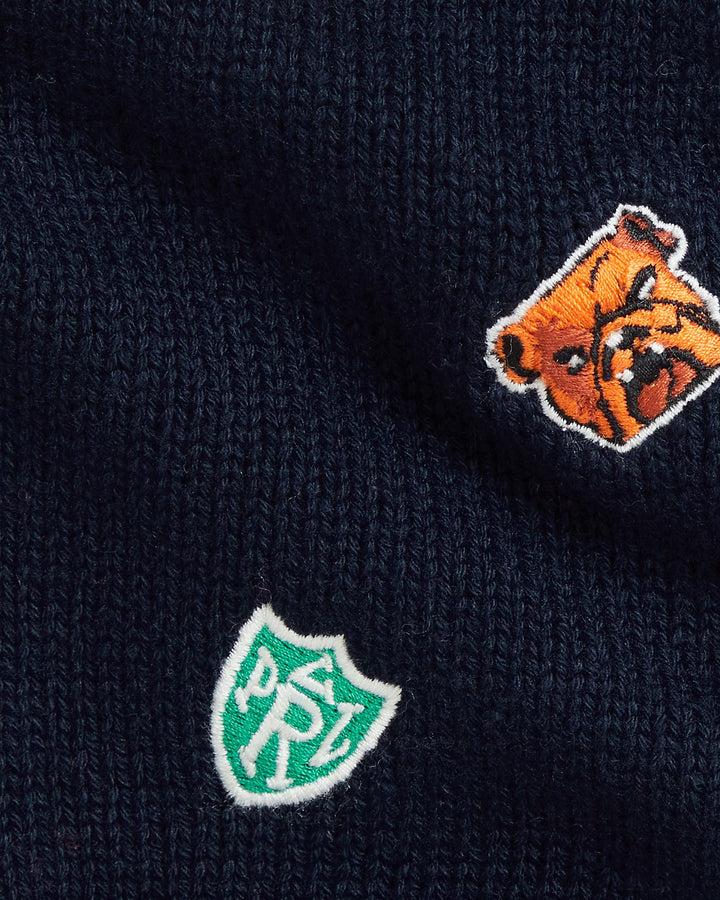 Ralph Lauren Varsity-Inspired Cotton V-Neck Cardigan