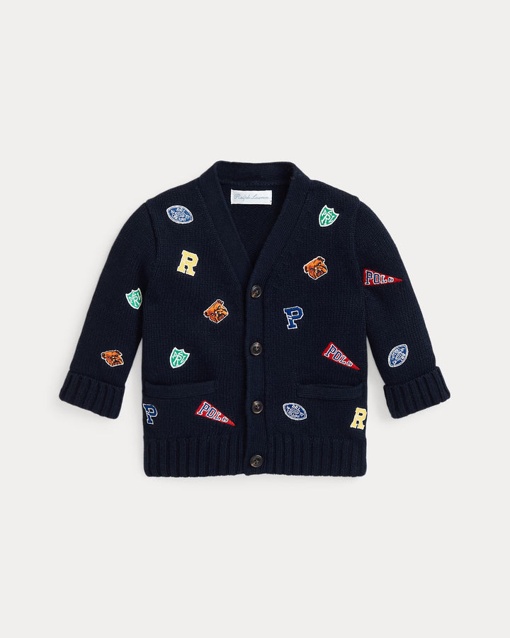 Ralph Lauren Varsity-Inspired Cotton V-Neck Cardigan