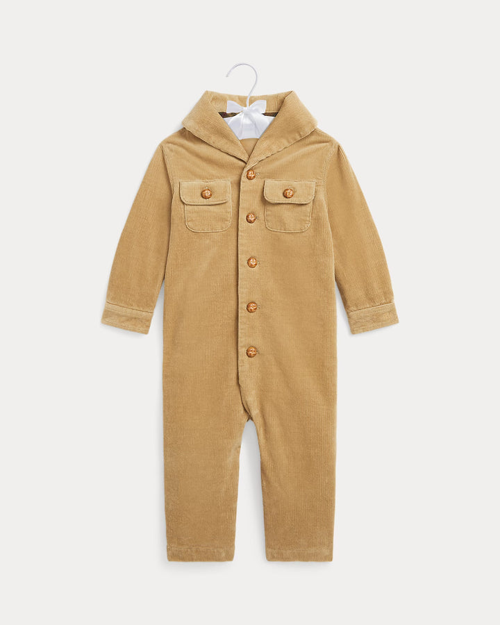 Ralph Lauren Stretch Corduroy Shawl-Collar Coverall