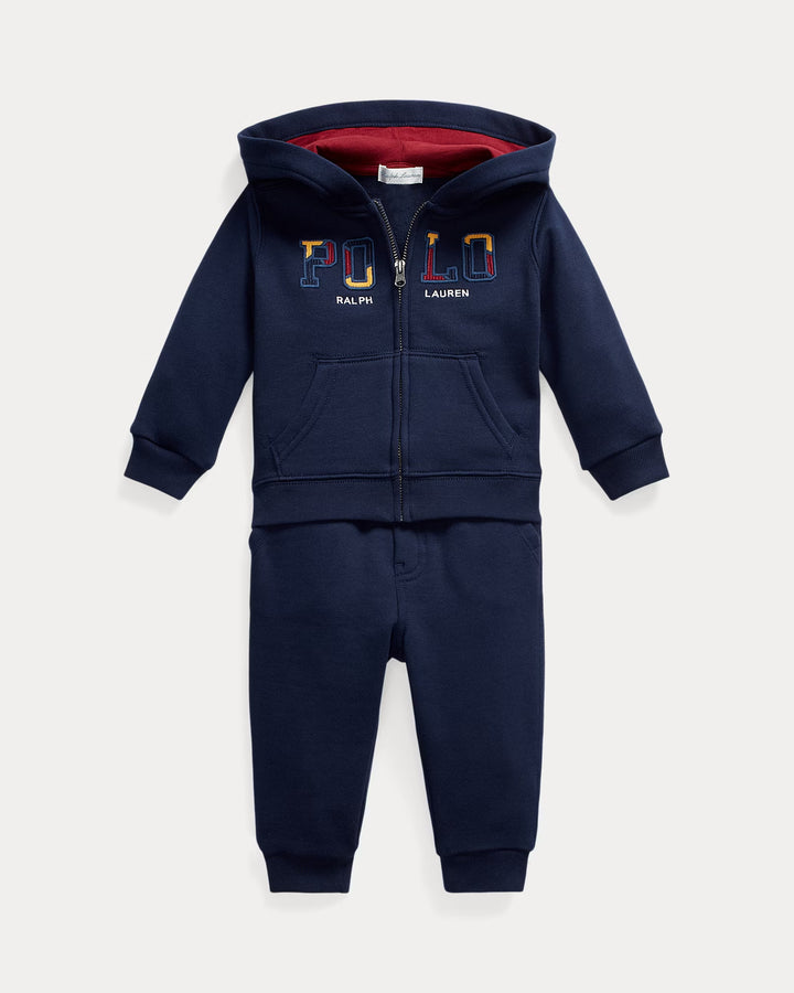 Ralph Lauren Corduroy-Logo Fleece Hoodie & Pant Set