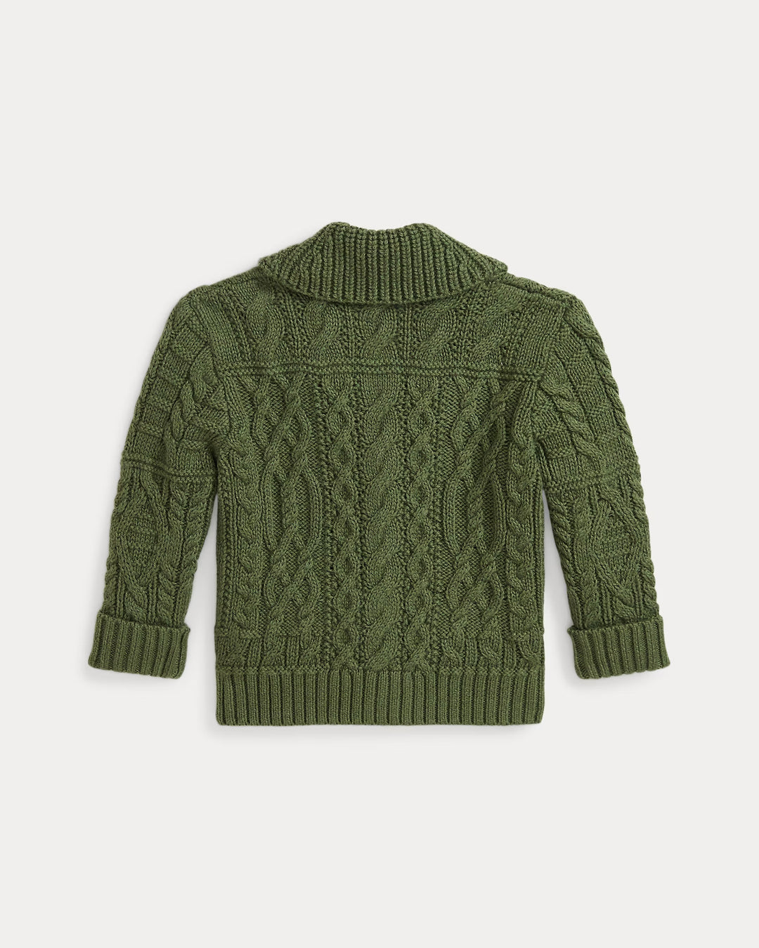 Ralph Lauren Aran-Knit Cotton Shawl-Collar Cardigan