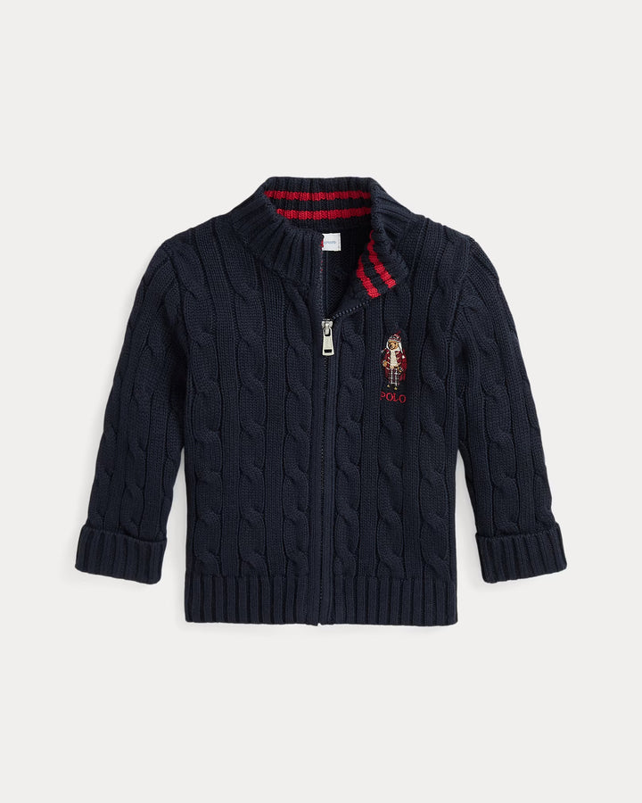 Ralph Lauren Polo Bear Cotton Full-Zip Sweater