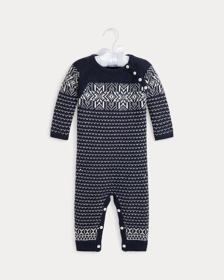 Ralph Lauren Snowflake Cotton-Blend Sweater Coverall