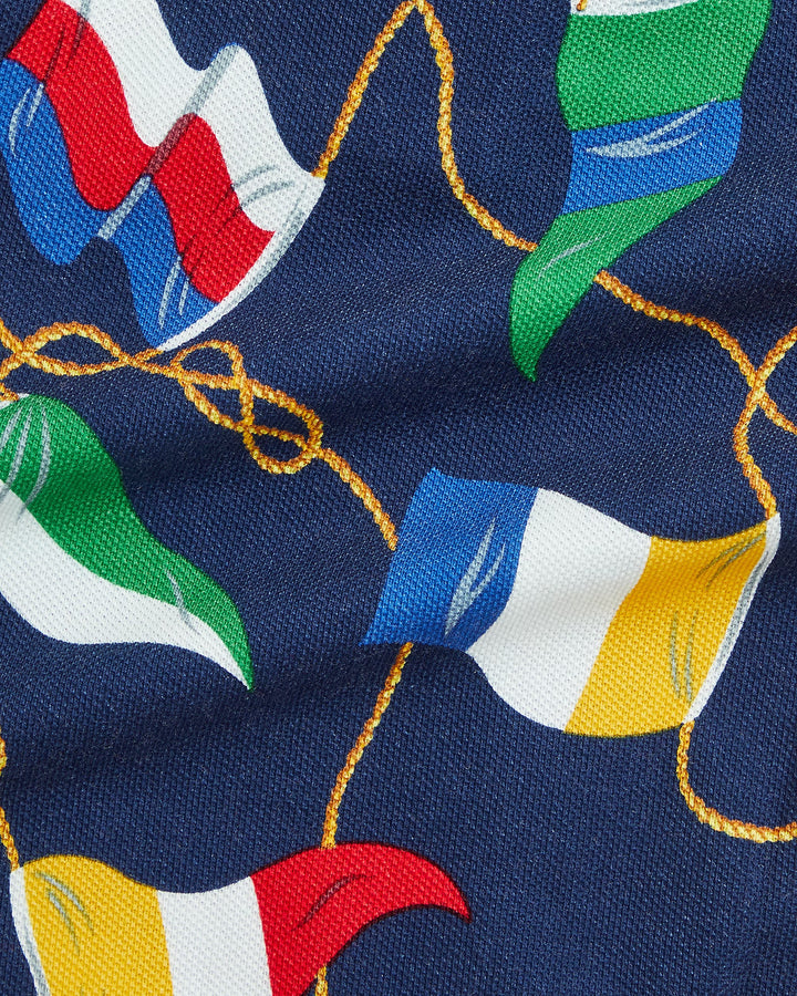 Ralph Lauren Nautical-Flag Cotton Mesh Polo Shortall