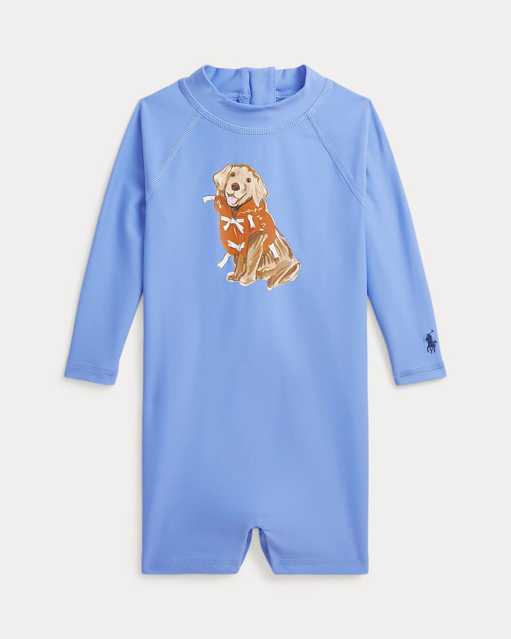 Ralph Lauren Dog-Print Rash Guard Shortall