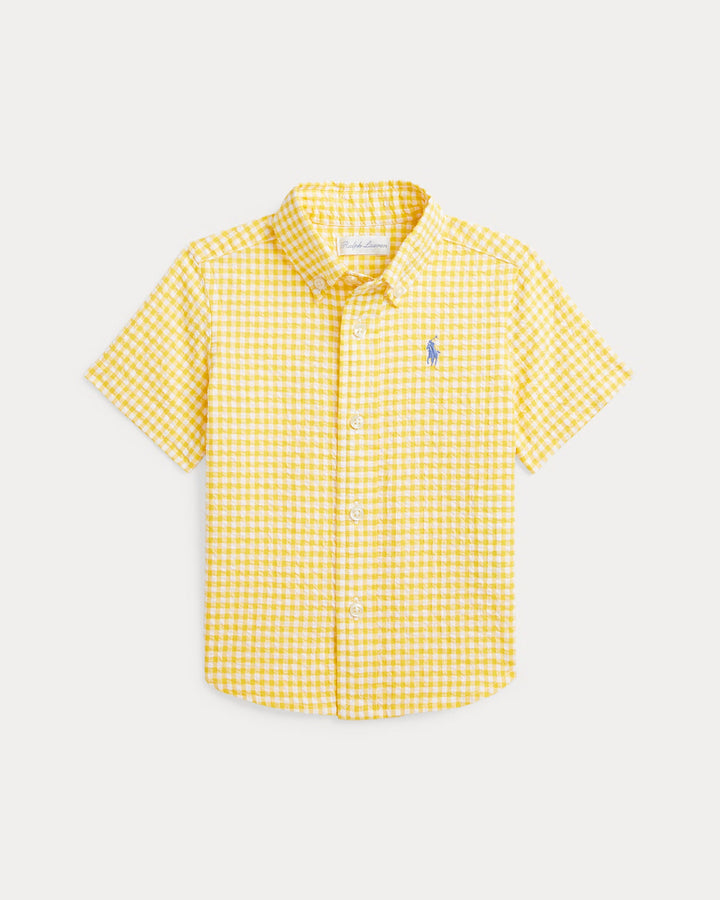Ralph Lauren Gingham Seersucker Short-Sleeve Shirt