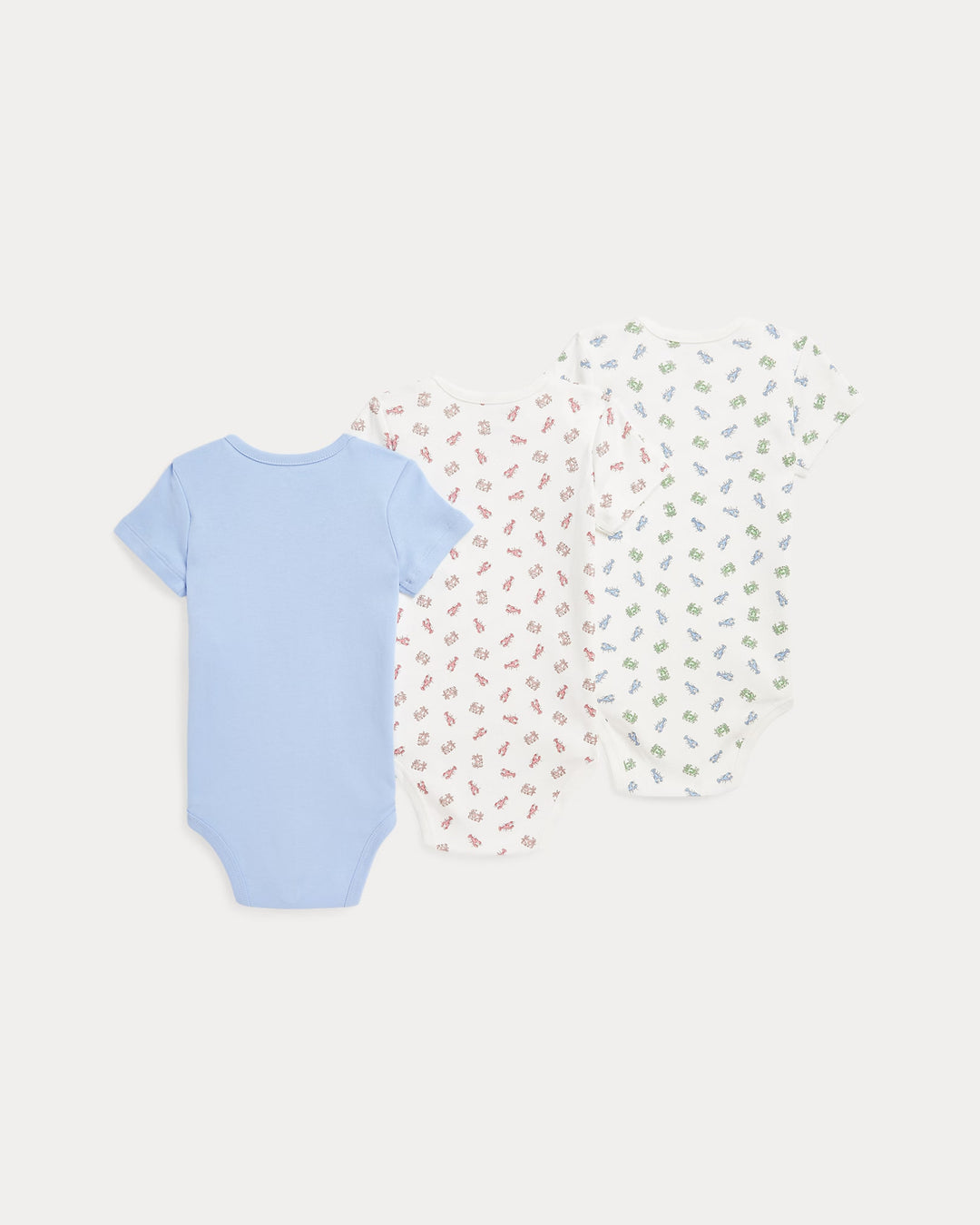 Ralph Lauren Crab-Print Cotton Bodysuit 3-Pack Set