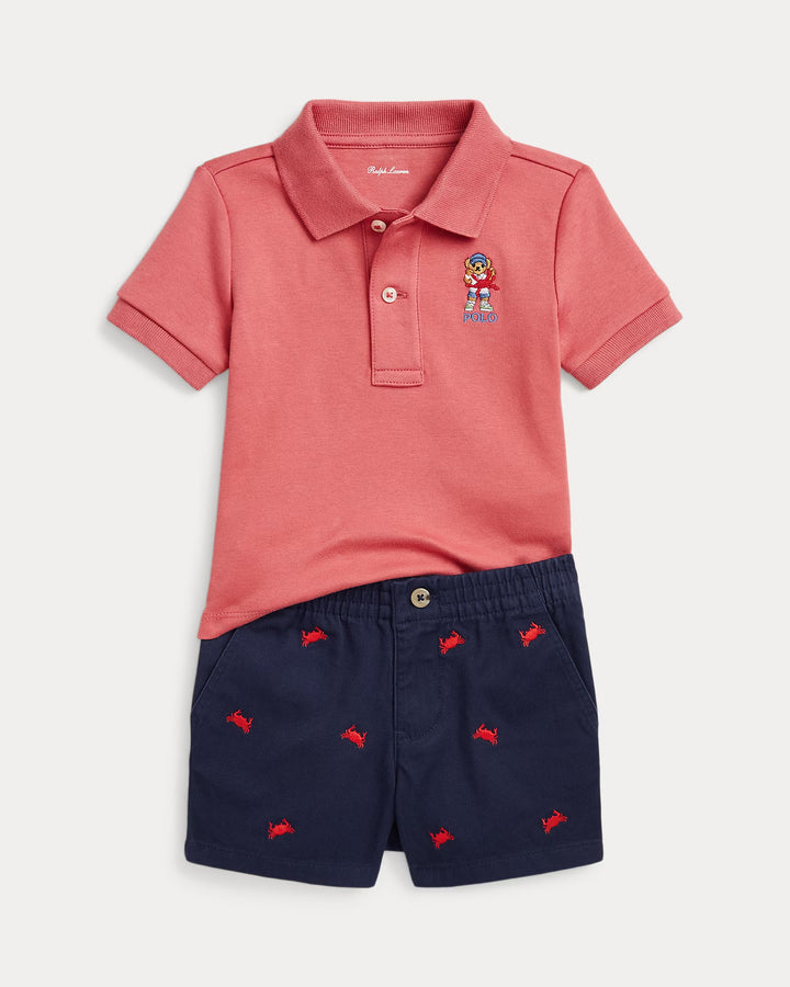 Ralph Lauren Bear Cotton Polo Shirt & Short Set