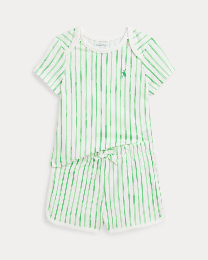 Ralph Lauren Striped Cotton Jersey Tee & Short Set