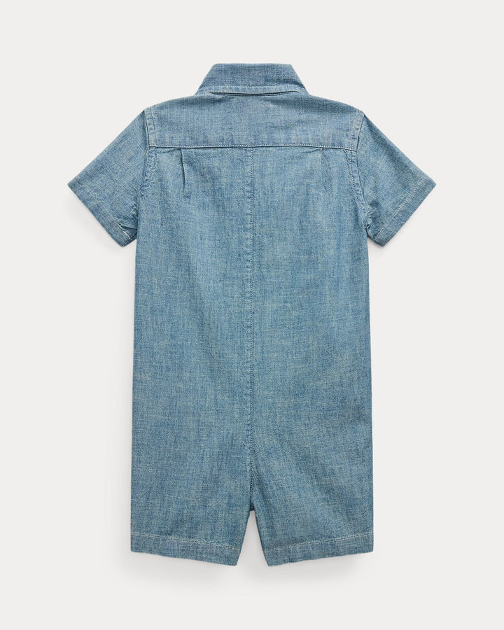 Ralph Lauren Indigo Cotton Chambray Shortall