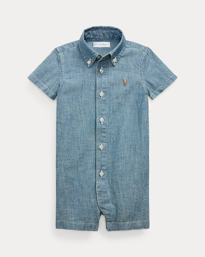 Ralph Lauren Indigo Cotton Chambray Shortall