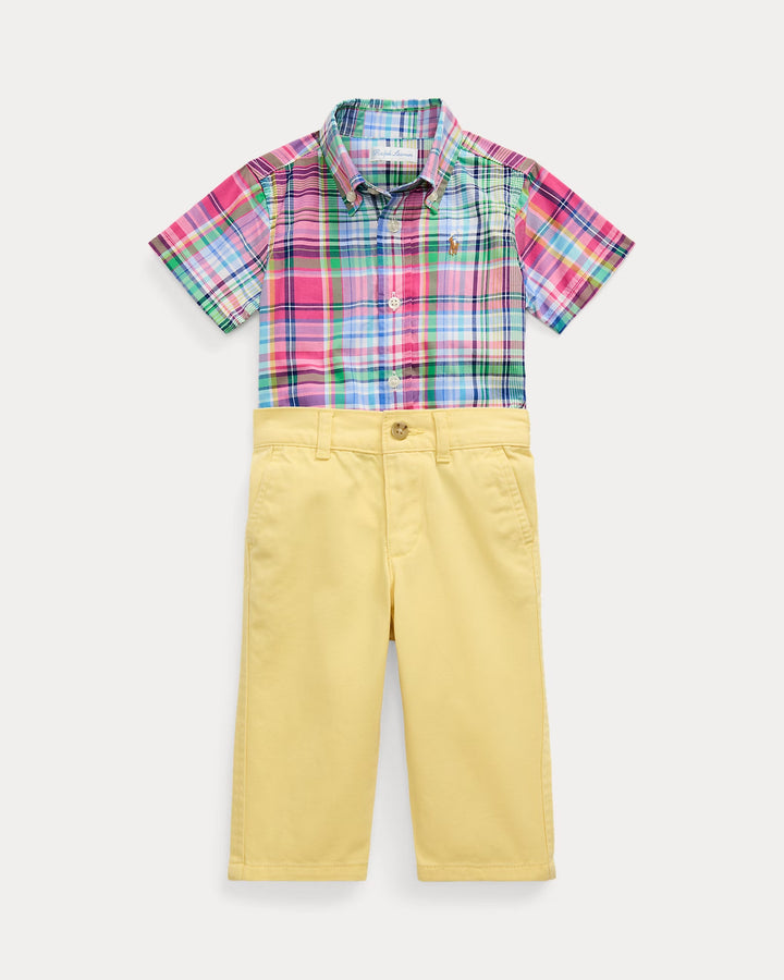 Ralph Lauren Plaid Cotton Shirt & Chino Pant Set