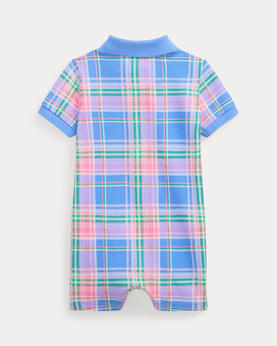 Ralph Lauren Plaid-Print Cotton Mesh Polo Shortall