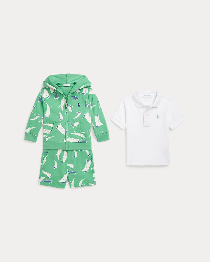 Ralph Lauren Polo Shirt, Terry Hoodie & Short Set