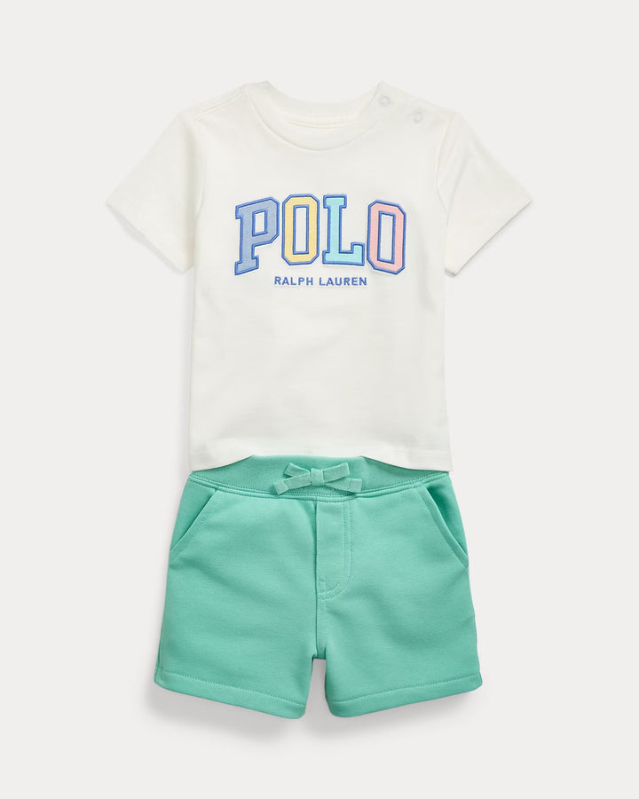 Ralph Lauren Logo Cotton Tee & French Terry Short Set