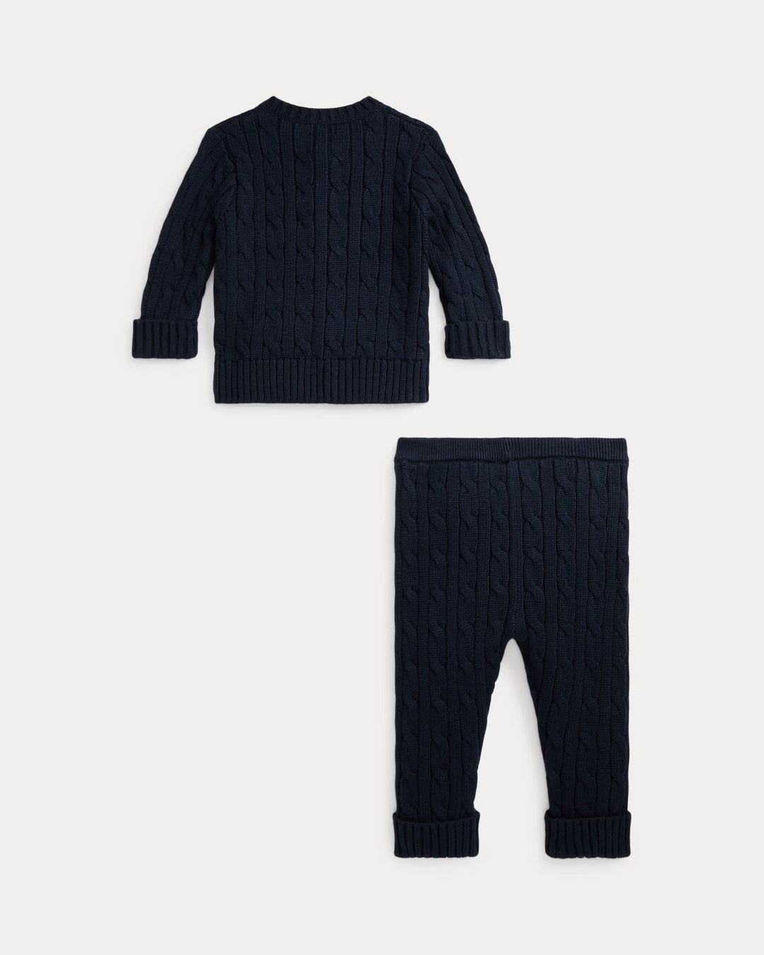 Ralph Lauren Cable-Knit Cotton Cardigan & Pant Set