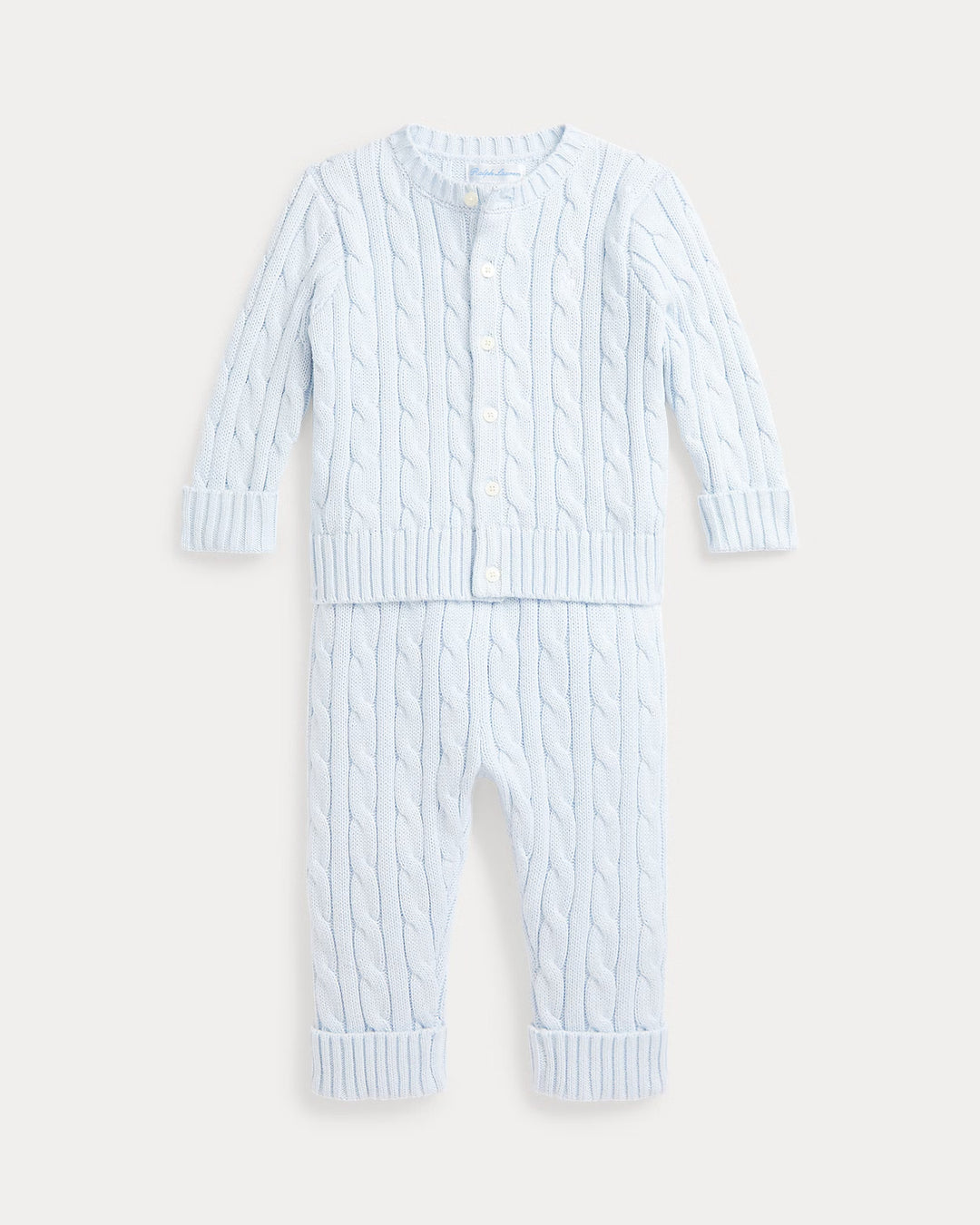 Ralph Lauren Cable-Knit Cotton Cardigan & Pant Set