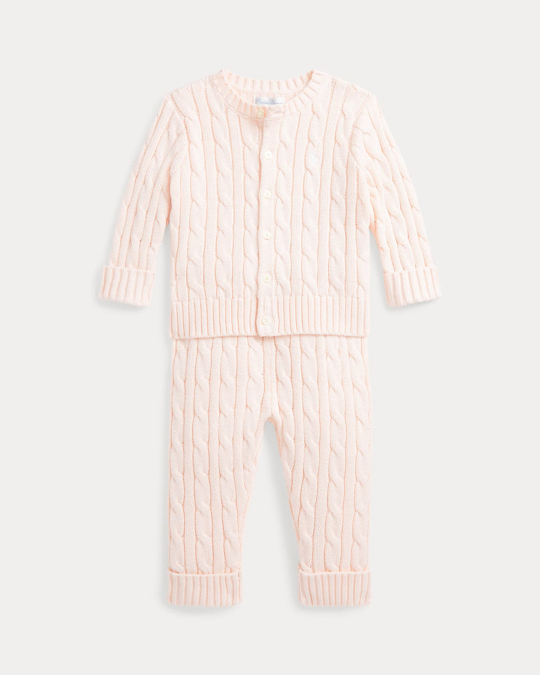 Ralph Lauren Cable-Knit Cotton Cardigan & Pant Set