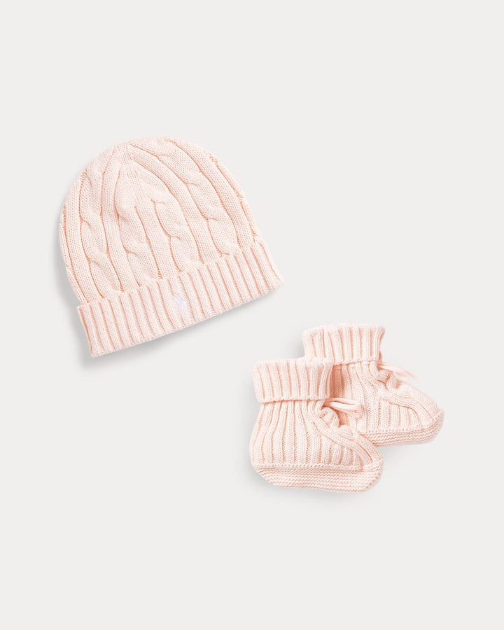 Ralph Lauren Cotton Beanie & Bootie Set