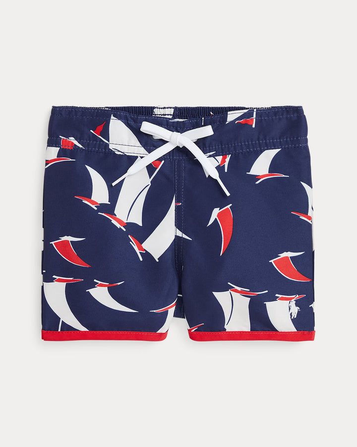 Ralph Lauren Sailboat-Print Swim Trunk