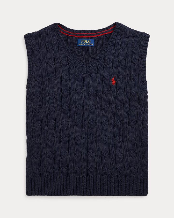 Ralph Lauren Cable-Knit Cotton Sweater Vest