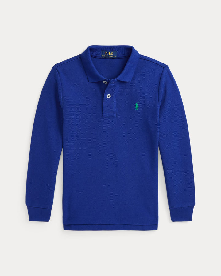 Ralph Lauren Cotton Mesh Long-Sleeve Polo Shirt