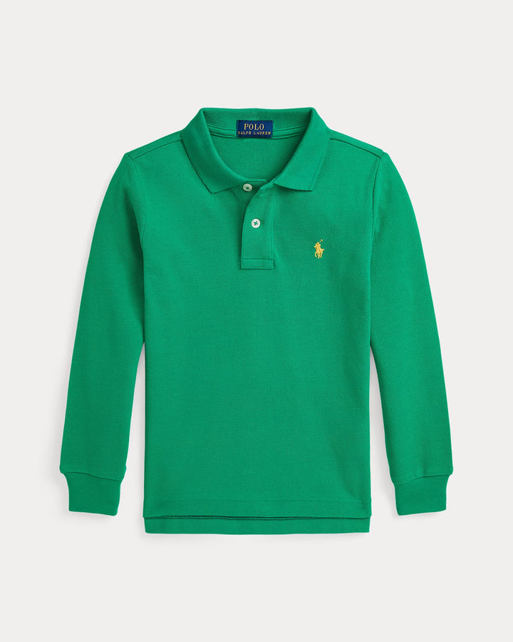 Ralph Lauren Cotton Mesh Long-Sleeve Polo Shirt