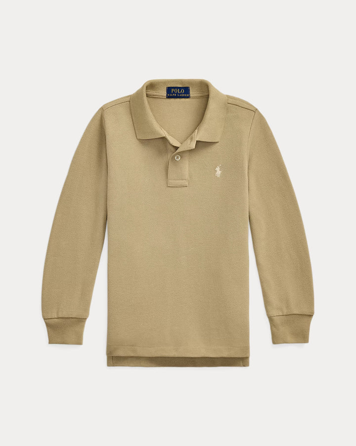 Ralph Lauren Cotton Mesh Long-Sleeve Polo Shirt
