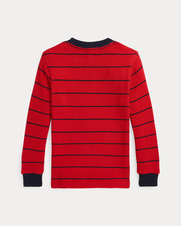 Ralph Lauren Striped Waffle Cotton Long-Sleeve Tee