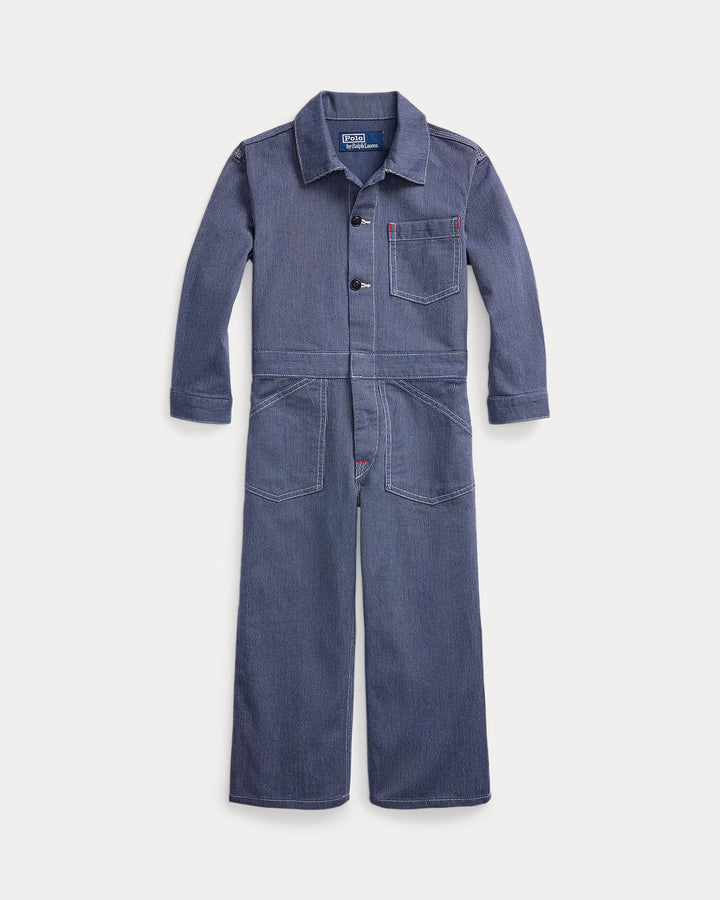 Ralph Lauren Striped Cotton Denim Coverall