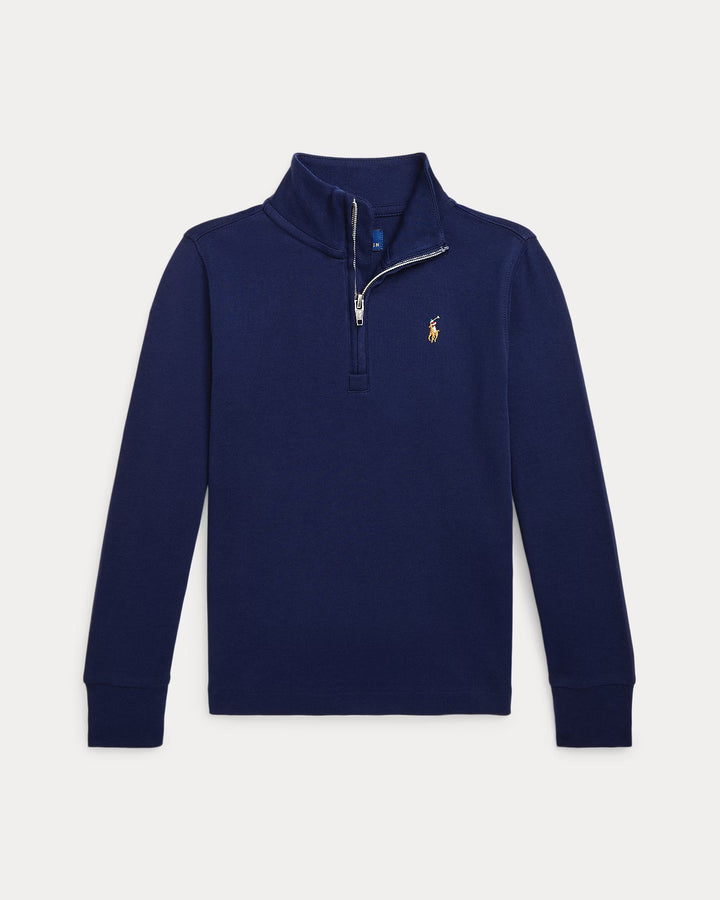 Ralph Lauren Cotton Interlock Quarter-Zip Pullover