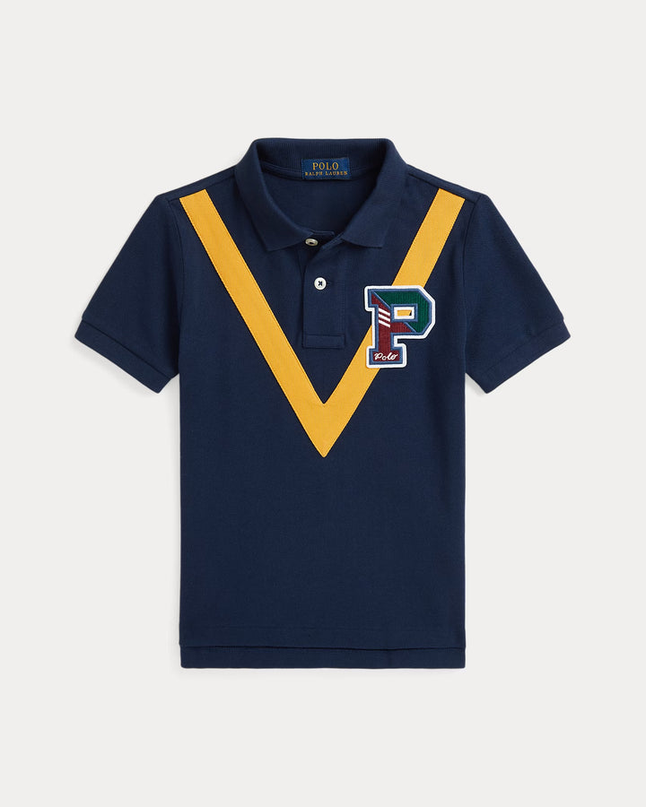 Ralph Lauren Cotton Mesh Letterman Polo Shirt