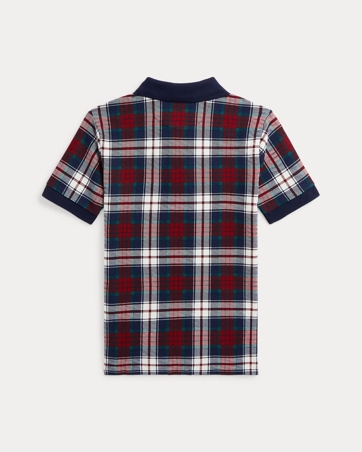 Ralph Lauren Plaid Cotton Mesh Polo Shirt