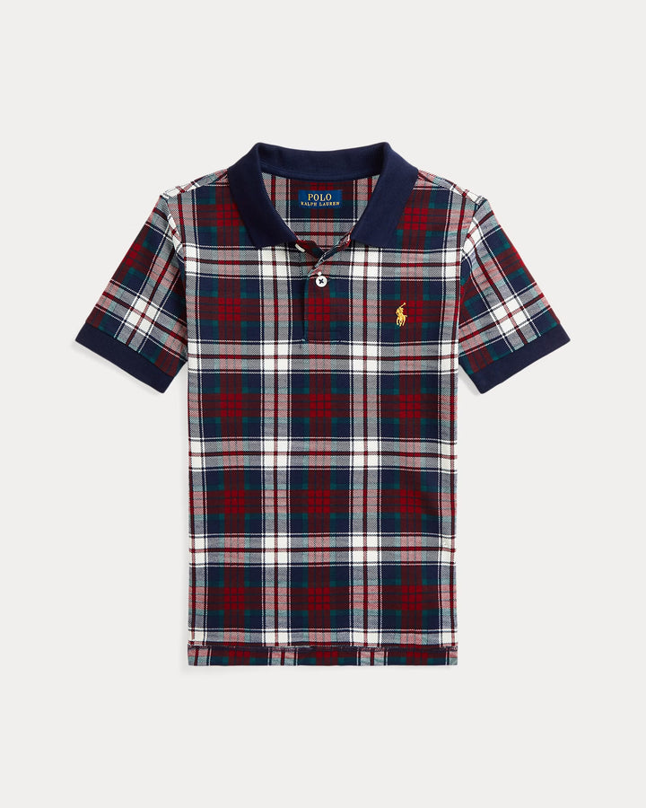 Ralph Lauren Plaid Cotton Mesh Polo Shirt