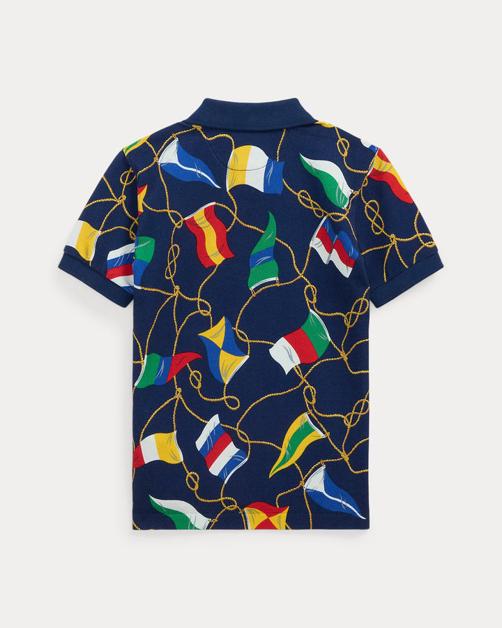 Ralph Lauren Nautical-Flag Cotton Mesh Polo Shirt