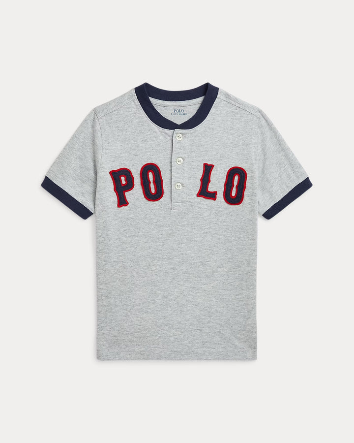 Ralph Lauren Baseball-Logo Cotton Henley Shirt